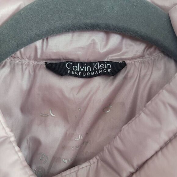 Calvin Klein performance pastel pink down sleeveless vest asymmetric details - Picture 5 of 12